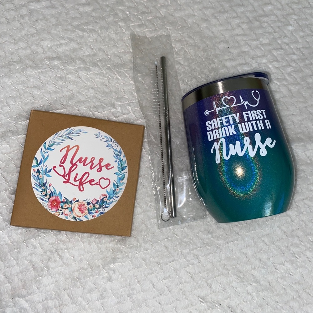 Nurse Tumbler and Coaster Set
